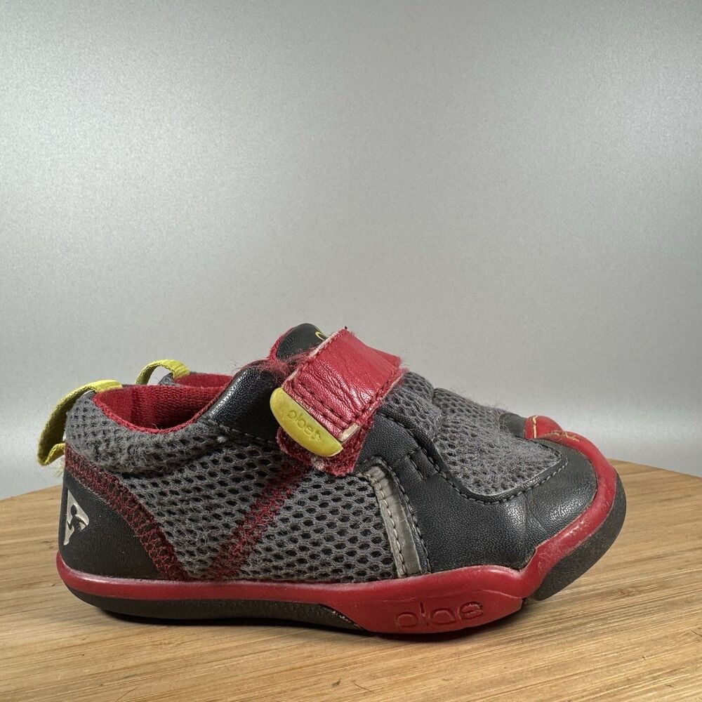 PLAE Kids TY Sneakers Tennis Shoes‎ Toddler 7 Grey Red